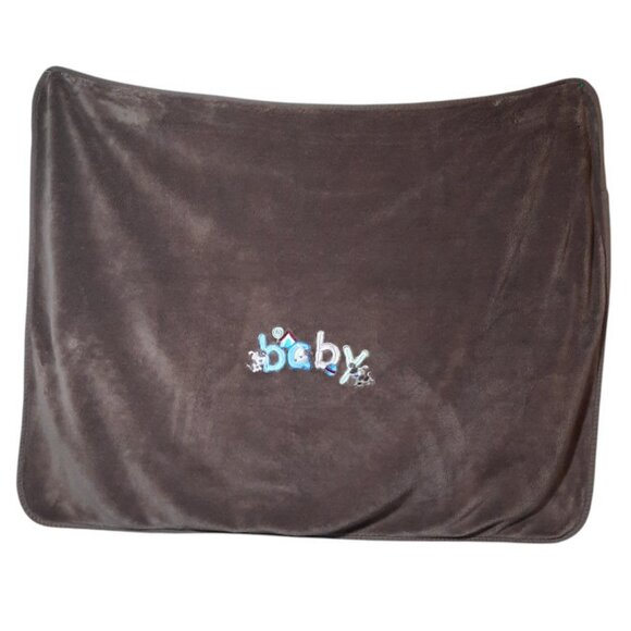 Just Born Puppy Dog Ball Doghouse Brown Security Lovey Blanket 28" X 37" - Picture 2 of 4